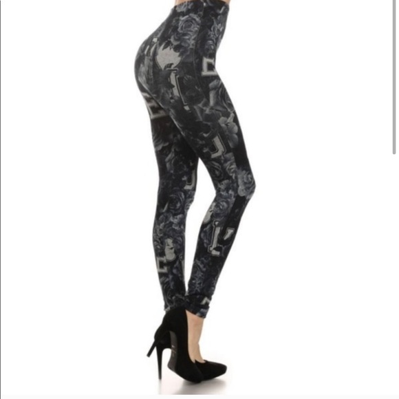 Women’s legging Jeggings Floral Stretchy pants - Picture 4 of 4